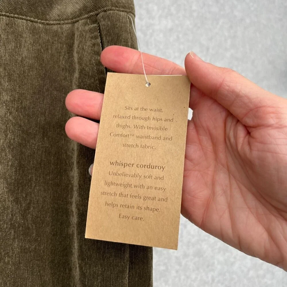 Coldwater Creek Womens Whisper Corduroy Tousers Pants Size 6 Green Brown NEW - Picture 7 of 15